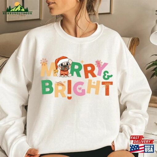 Christmas Sweatshirt Merry Bright Unisex