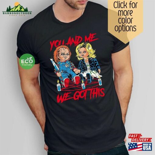 Chucky And Bride Sweatshirt Retro Horror Movie Sweater Child T-Shirt