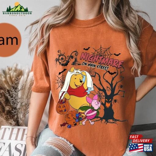 Colors Comfort Disneyland Halloween Shirts Nightmare On Main Street Winnie Pooh Shirt Disney Characters Classic T-Shirt