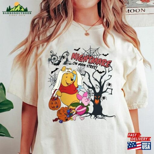 Colors Comfort Disneyland Halloween Shirts Nightmare On Main Street Winnie Pooh Shirt Disney Characters Classic T-Shirt