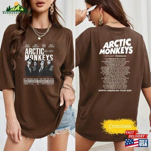Comfort Color Arctic Monkeys 2023 North America Tour Dates Sweatshirt Music Lyrics T-Shirt Concert Tee Classic Unisex