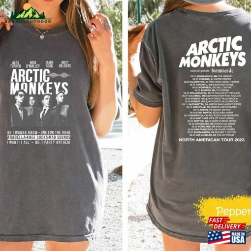 Comfort Color Arctic Monkeys 2023 North America Tour Dates Sweatshirt Music Lyrics T-Shirt Concert Tee Classic Unisex