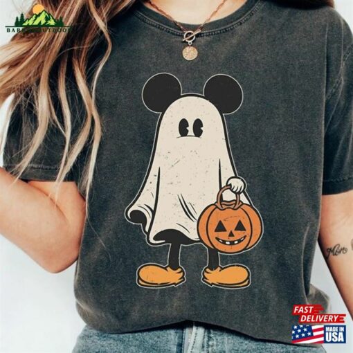 Comfort Color Mickey Ghost Halloween Shirt Retro Spooky Season Hoodie T-Shirt