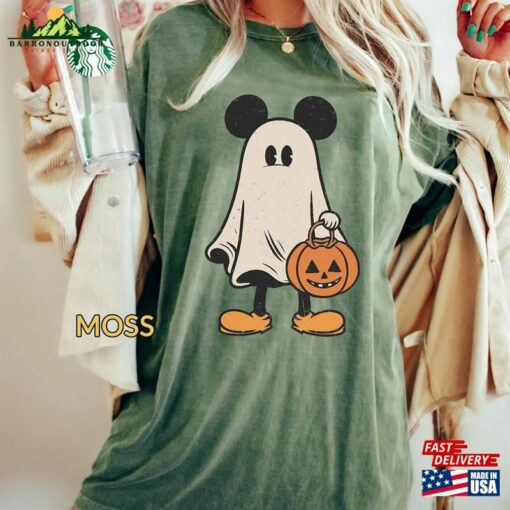 Comfort Color Mickey Ghost Halloween Shirt Retro Spooky Season Hoodie T-Shirt