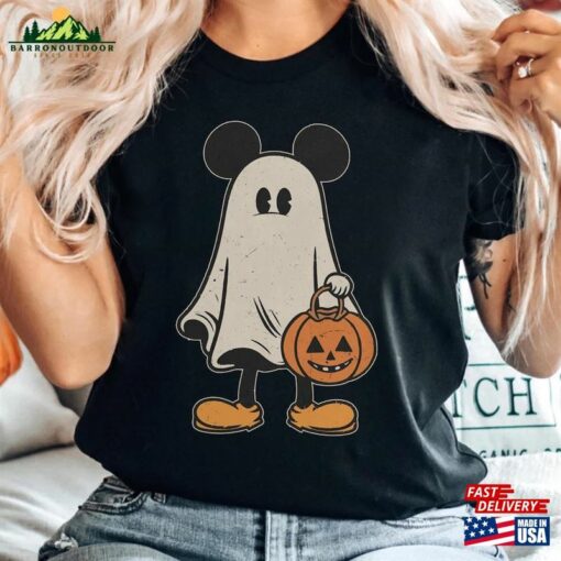 Comfort Color Mickey Ghost Halloween Shirt Retro Spooky Season Sweatshirt Classic