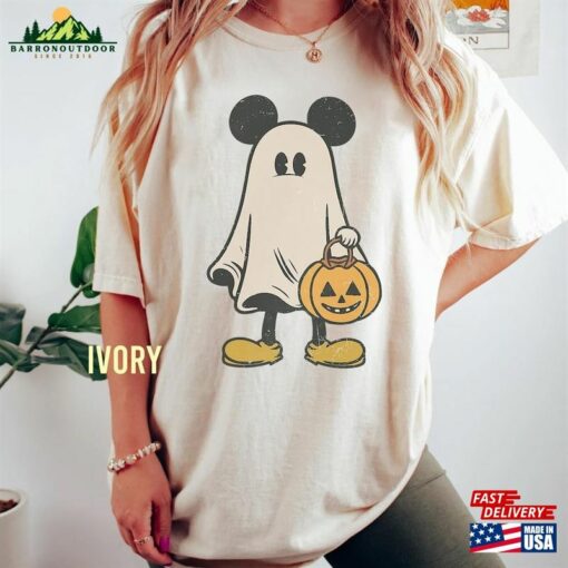 Comfort Color Mickey Ghost Halloween Shirt Retro Spooky Season Unisex T-Shirt