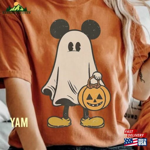 Comfort Color Mickey Ghost Halloween Shirt Retro Spooky Season Unisex T-Shirt