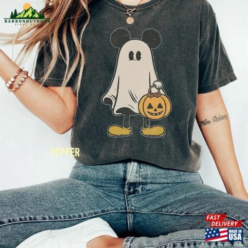 Comfort Color Mickey Ghost Halloween Shirt Retro Spooky Season Unisex T-Shirt