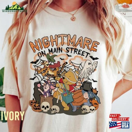 Comfort Color Nightmare On Main Street Winnie The Pooh Shirt Friends Halloween Sweatshirt Bear Unisex T-Shirt