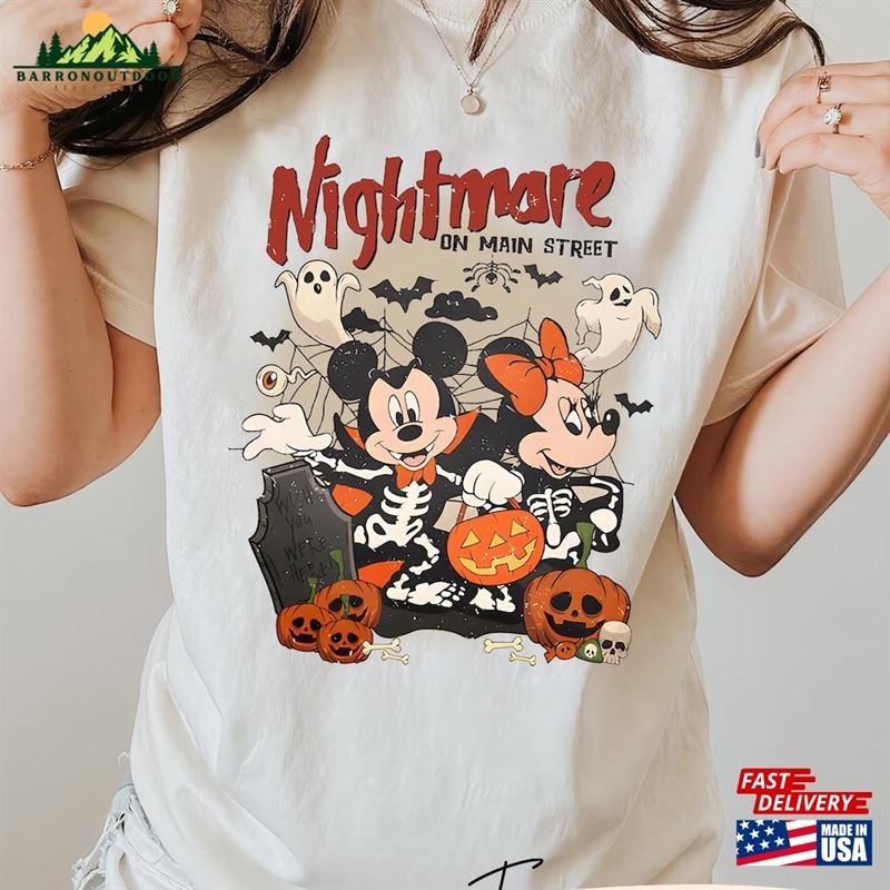 Comfort Color Nightmare On The Main Street Shirt Retro Mickey Minnie Halloween Vintage Disney Pumpkin Trick Or Treat Not So Scary Hoodie Sweatshirt Comfort Color Nightmare On The Main Street Shirt Retro Mickey Minnie Halloween Vintage Disney Pumpkin Trick Or Treat Not So Scary Hoodie Sweatshirt