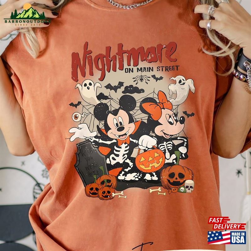 Comfort Color Nightmare On The Main Street Shirt Retro Mickey Minnie Halloween Vintage Disney Pumpkin Trick Or Treat Not So Scary Hoodie Sweatshirt Comfort Color Nightmare On The Main Street Shirt Retro Mickey Minnie Halloween Vintage Disney Pumpkin Trick Or Treat Not So Scary Hoodie Sweatshirt