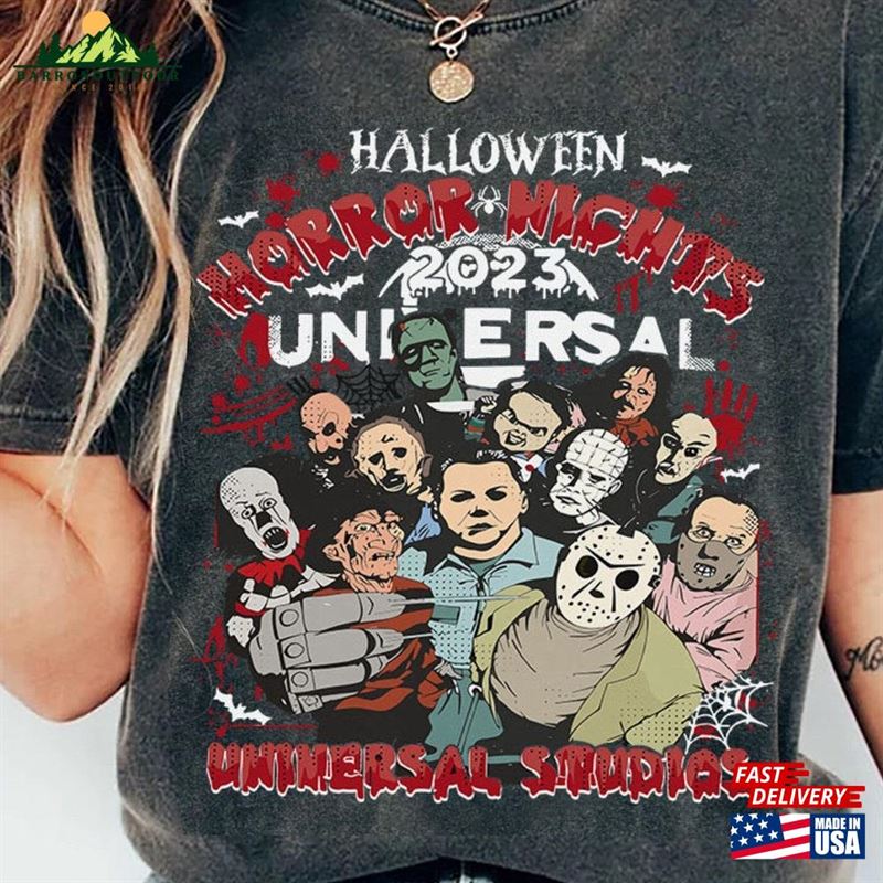Comfort Color Vintage Horror Halloween Shirt Nights Universal Studios Characters Sweatshirt Unisex Comfort Color Vintage Horror Halloween Shirt Nights Universal Studios Characters Sweatshirt Unisex