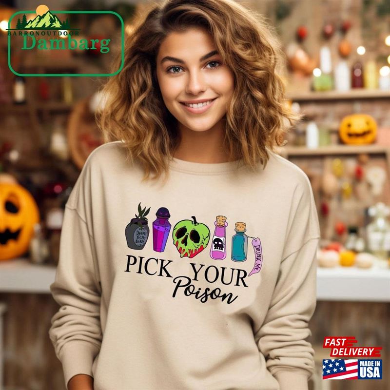 Comfort Color Vintage Retro Pick Your Poison Disneyland Halloween Shirt Villain Hoodie Classic Comfort Color Vintage Retro Pick Your Poison Disneyland Halloween Shirt Villain Hoodie Classic