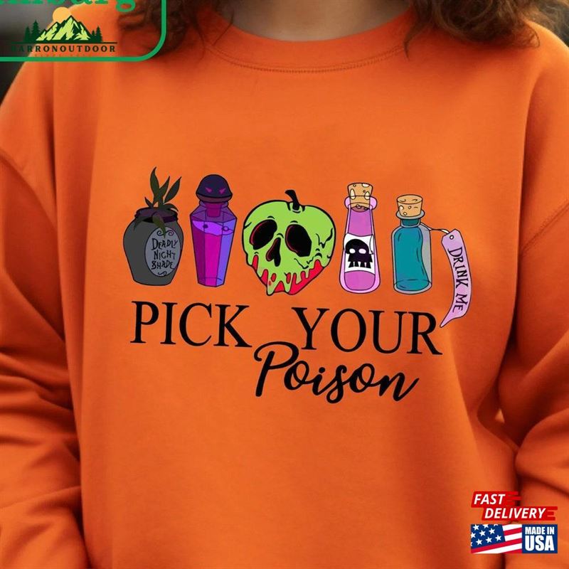 Comfort Color Vintage Retro Pick Your Poison Disneyland Halloween Shirt Villain Hoodie Classic Comfort Color Vintage Retro Pick Your Poison Disneyland Halloween Shirt Villain Hoodie Classic