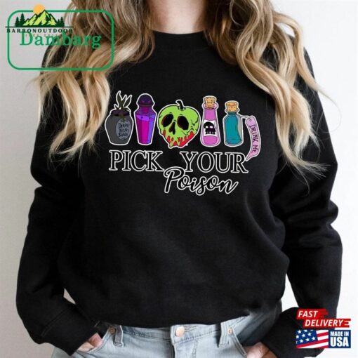 Comfort Color Vintage Retro Pick Your Poison Disneyland Halloween Shirt Villain Hoodie Classic