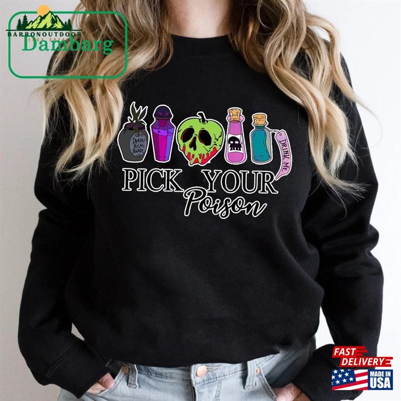 Comfort Color Vintage Retro Pick Your Poison Disneyland Halloween Shirt Villain Hoodie Classic Comfort Color Vintage Retro Pick Your Poison Disneyland Halloween Shirt Villain Hoodie Classic