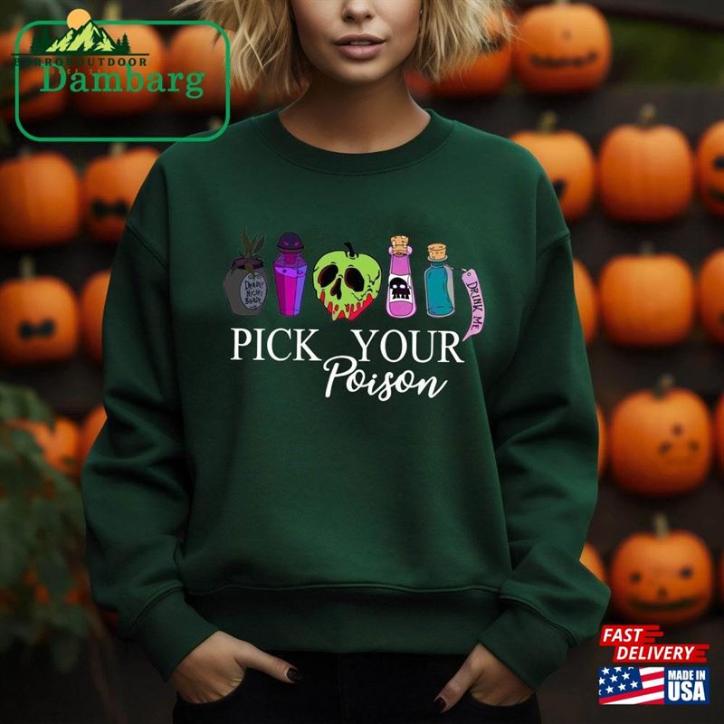 Comfort Color Vintage Retro Pick Your Poison Disneyland Halloween Shirt Villain Hoodie Classic Comfort Color Vintage Retro Pick Your Poison Disneyland Halloween Shirt Villain Hoodie Classic