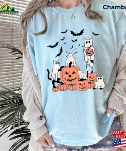 Comfort Colors® Black Cat Pumpkin Halloween Shirt For Fall T Sweatshirt T-Shirt