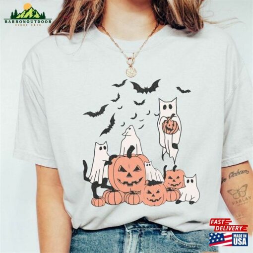 Comfort Colors® Black Cat Pumpkin Halloween Shirt For Fall T Sweatshirt T-Shirt