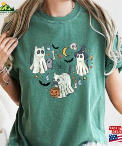 Comfort Colors(r) Cute Cats Halloween Shirt Ghost Witch T Shirt Classic 3