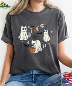 Comfort Colors(r) Cute Cats Halloween Shirt Ghost Witch T Shirt Classic 4