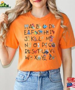 Comfort Colors® Disney Alphabet Characters From A To Z Shirt Teacher T-Shirt Appreciation Tee Disneyland Halloween Party Unisex Hoodie