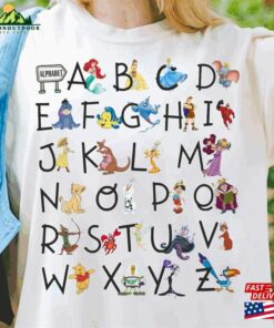 Comfort Colors® Disney Alphabet Characters From A To Z Shirt Teacher T-Shirt Appreciation Tee Disneyland Halloween Party Unisex Hoodie