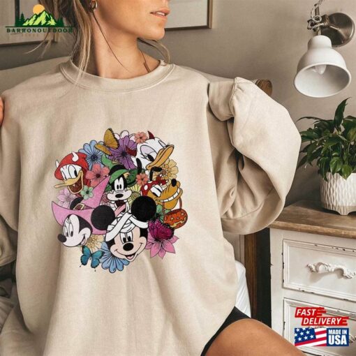 Comfort Colors® Disney Floral Halloween Sweatshirt Disneyland Mickey Unisex