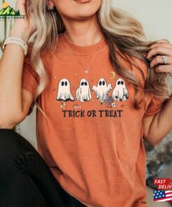 Comfort Colors(r) Ghost Trick Of Treat Shirt Ghosts Halloween Crescent Moon T Shirt Hoodie 3