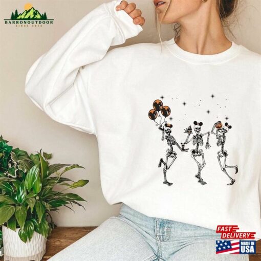 Comfort Colors® Halloween Party Dancing Skeleton Sweatshirt Disneyland Fall Disney Mickey Ears Unisex