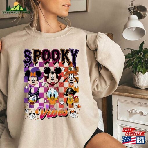 Comfort Colors® Halloween Spooky Vibes Sweatshirt Vbes Mickey And Friends Unisex Hoodie