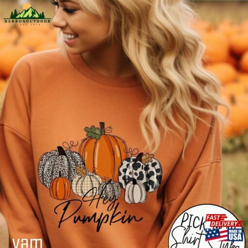 Comfort Colors® Hey Pumpkin Sweatshirt Thanksgiving Cute Sweater Hoodie Unisex