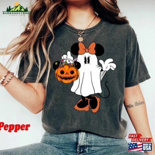 Comfort Colors® Minnie Ghost Halloween Shirt Cute Spooky Season Sweatshirt Hoodie