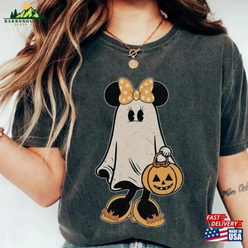 Comfort Colors® Minnie Ghost Halloween Shirt Vintage Spooky Season Mickey Sweatshirt Unisex