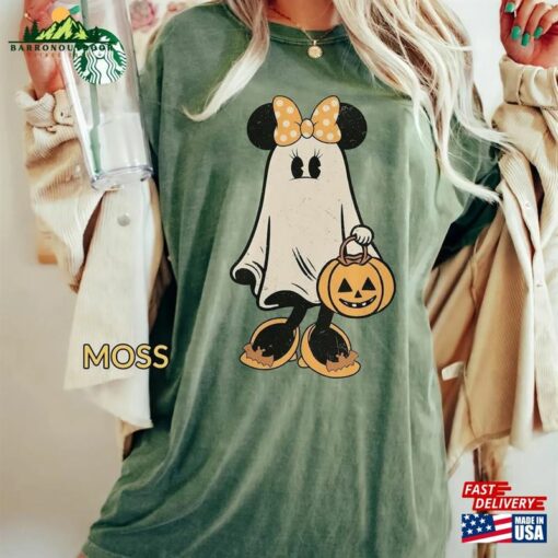 Comfort Colors® Minnie Ghost Halloween Shirt Vintage Spooky Season Mickey Sweatshirt Unisex
