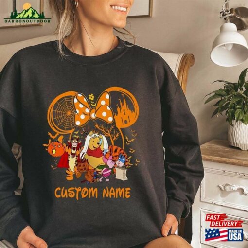 Comfort Colors® Personalized Disney Halloween Winnie The Pooh Sweatshirt Family And Friends T-Shirt Hoodie