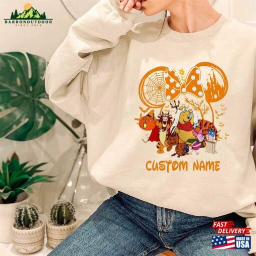 Comfort Colors® Personalized Disney Halloween Winnie The Pooh Sweatshirt Family And Friends T-Shirt Hoodie