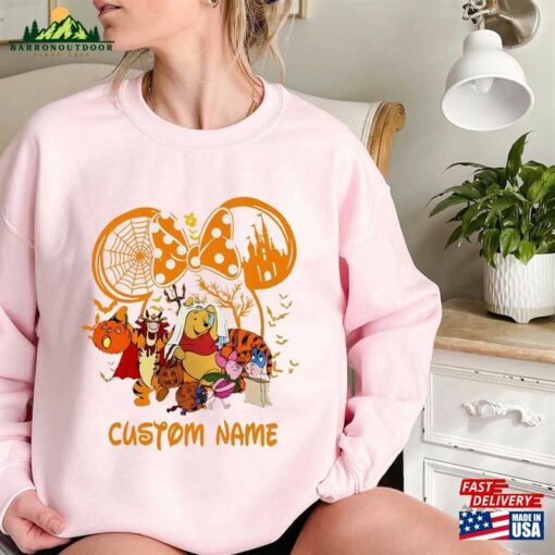 Comfort Colors® Personalized Disney Halloween Winnie The Pooh Sweatshirt Family And Friends T-Shirt Hoodie