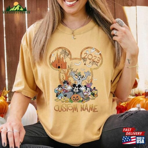 Comfort Colors® Personalized Mickey And Friends Disney Halloween 2023 Shirt’s Not So Scary Sweatshirt Classic