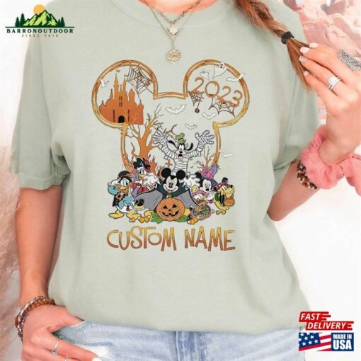 Comfort Colors® Personalized Mickey And Friends Disney Halloween 2023 Shirt’s Not So Scary Sweatshirt Classic