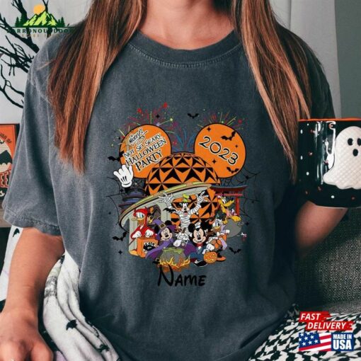 Comfort Colors® Personalized Mickey And Friends Epcot Halloween Shirt Party 2023 Classic Unisex