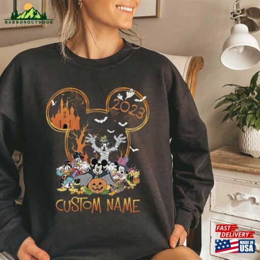 Comfort Colors® Personalized Mickey And Friends Sweatshirt Halloween Hoodie