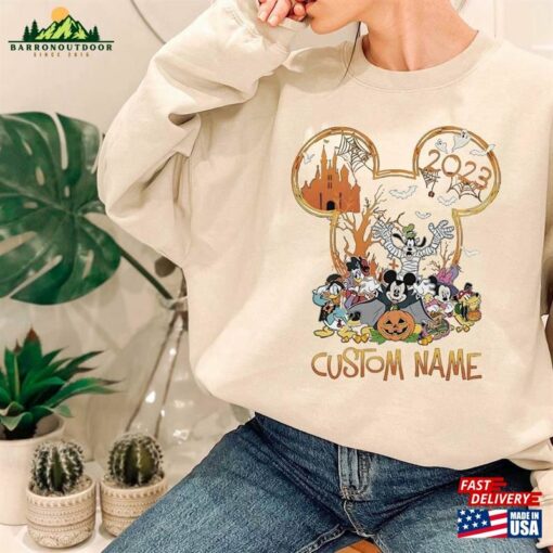 Comfort Colors® Personalized Mickey And Friends Sweatshirt Halloween Hoodie