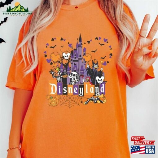 Comfort Colors® Retro Disney Halloween Shirt Mickey And Friends Skeleton T-Shirt Disneyland Matching Tee Unisex Hoodie