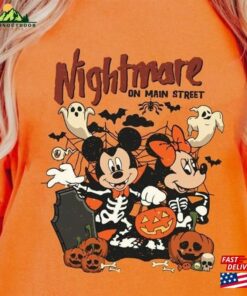 Comfort Colors® Retro Mickey Minnie Halloween Shirt Nightmare On The Main Street T-Shirt Pumpkin Tee Hoodie Unisex