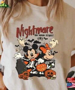 Comfort Colors(r) Retro Mickey Minnie Halloween Shirt Nightmare On The Main Street T Shirt Pumpkin Tee Hoodie Unisex 3