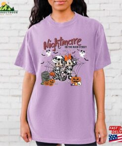 Comfort Colors® Retro Mickey Minnie Halloween Skeleton Shirt Nightmare On The Main Street T-Shirt Pumpkin Tee Sweatshirt Classic