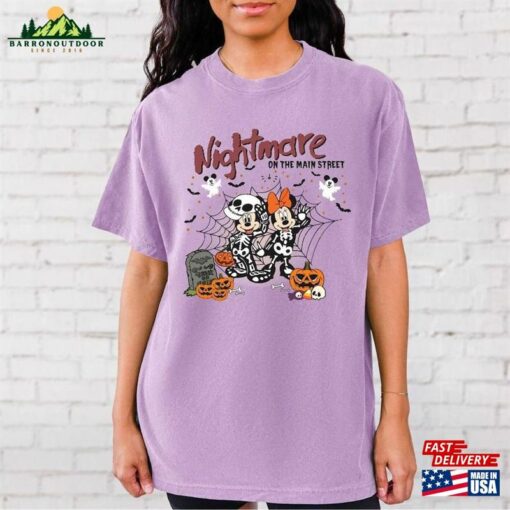 Comfort Colors® Retro Mickey Minnie Halloween Skeleton Shirt Nightmare On The Main Street T-Shirt Pumpkin Tee Sweatshirt Classic