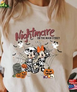 Comfort Colors® Retro Mickey Minnie Halloween Skeleton Shirt Nightmare On The Main Street T-Shirt Pumpkin Tee Sweatshirt Classic