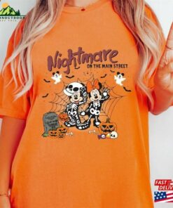 Comfort Colors(r) Retro Mickey Minnie Halloween Skeleton Shirt Nightmare On The Main Street T Shirt Pumpkin Tee Sweatshirt Classic 3